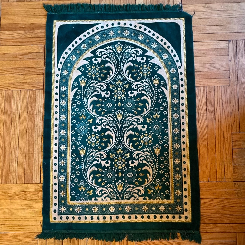 Forest Green & Gold Vintage Turkish Tapestry